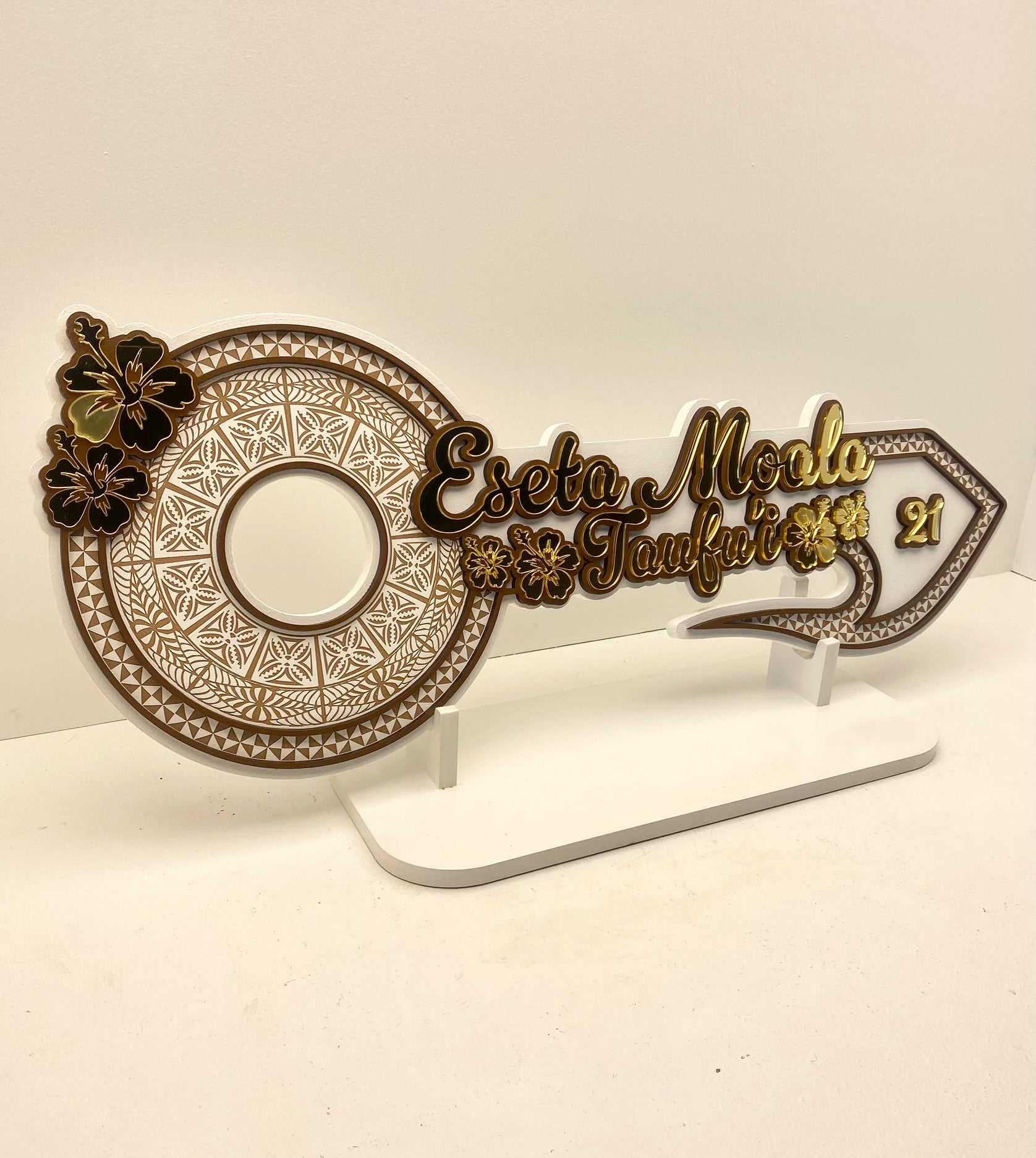 BP - 21st Key Mirror Acrylic Tongan Flower