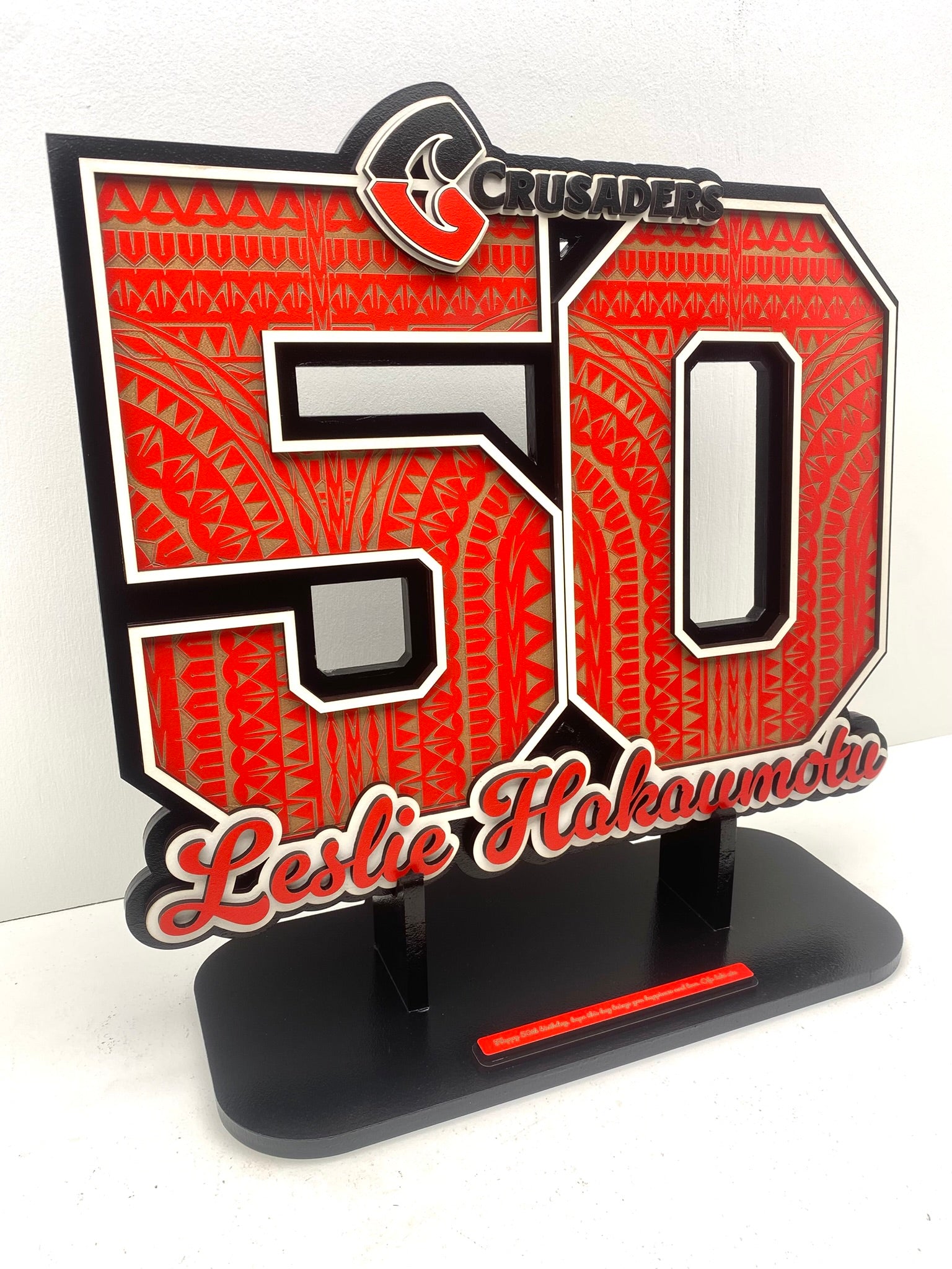 CP - BIG50 Crusaders Rugby Cook Island Number Plaque