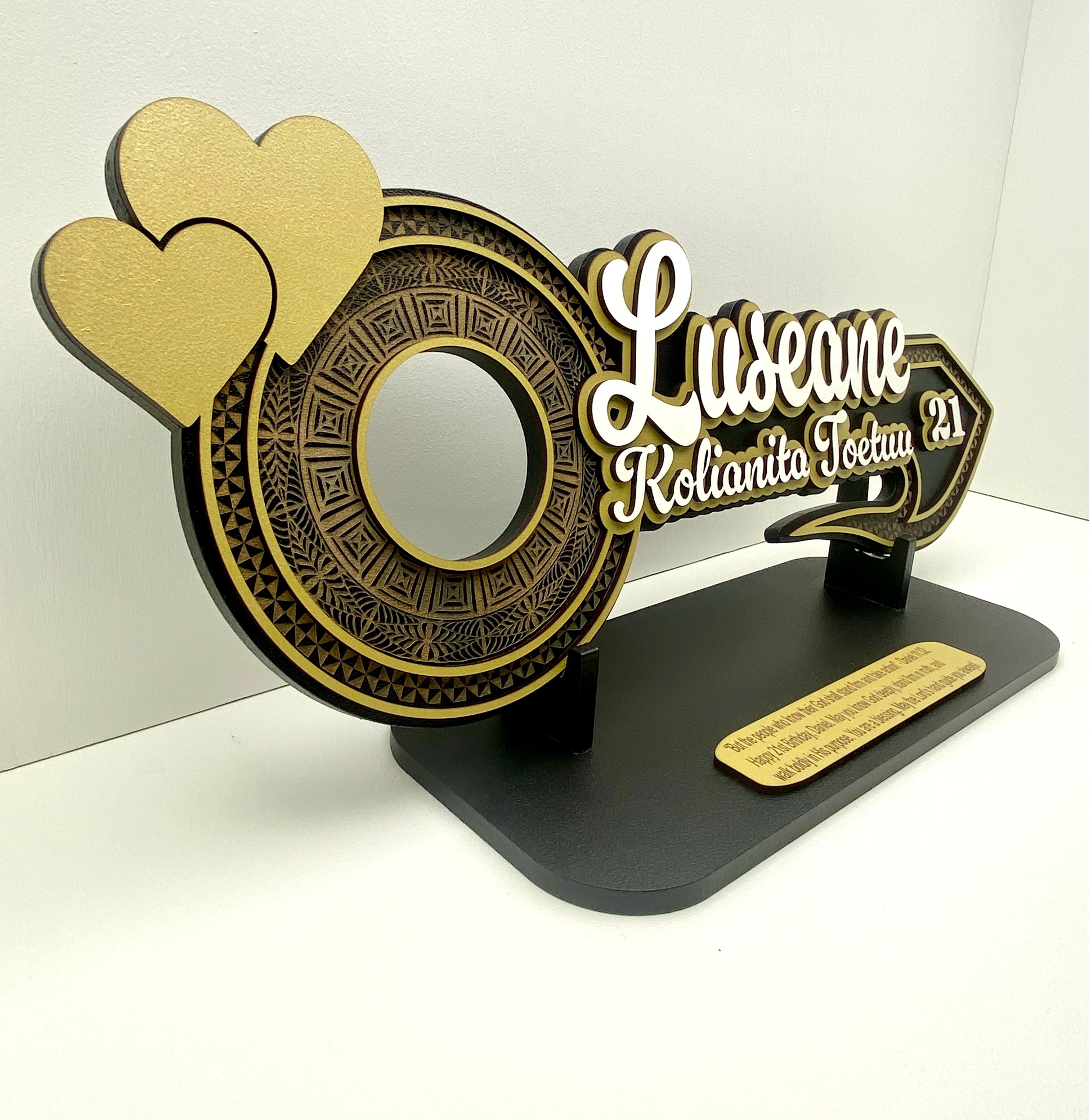 BT - 21st Key Black & Gold Tongan Heart