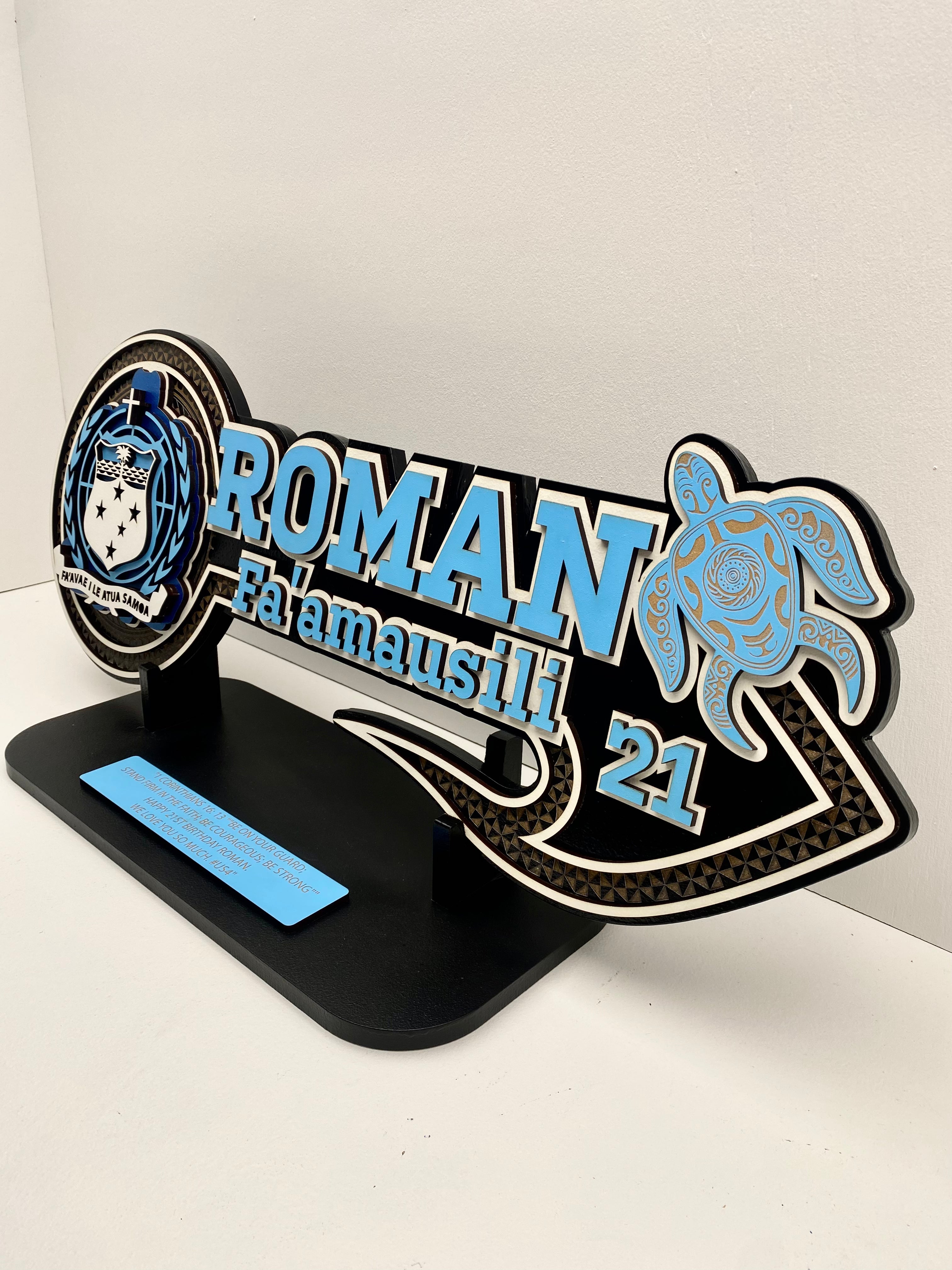 BV - 21st Key Samoan Shield & Turtle Baby Blue